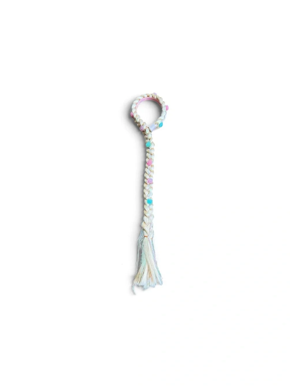 Rapunzel Pastel Braided Kids Hair Headband with Tassel - White, Pink, Blue